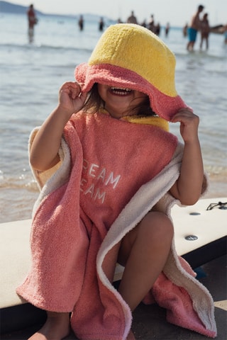Poncho à capuche - Rose - Enfant