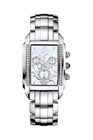 Montre à quartz en acier, nacre et diamants Velvet Chrono Lady Chrono