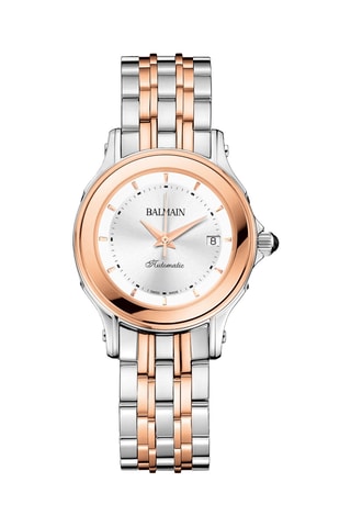 Montre automatique en acier Eria Lady Round - Argenté et doré rose