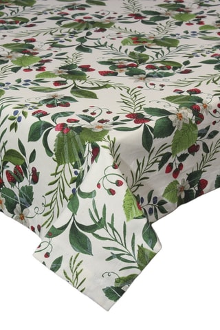 Toalha de mesa - Cru e verde-escuro - 150 x 350 cm