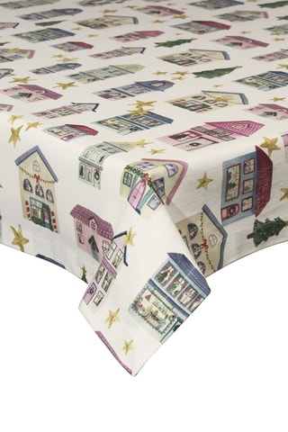 Toalha de mesa quadrada Christmas conversat - 140 x 140 cm - Cru