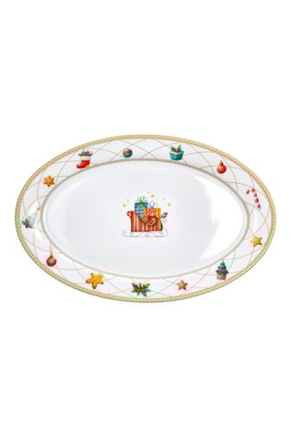 Travessa de serviço em porcelana Madison Christmas Fairy Tale - 25 x 3 x 37 cm