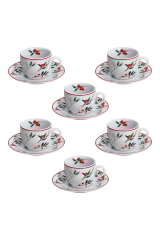 Serviço para café em porcelana Poema Hollyberry - 6 pessoas