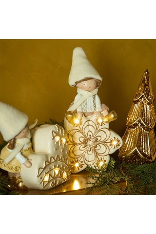 Boneco com estrela LED Pretty - Branco e rosa