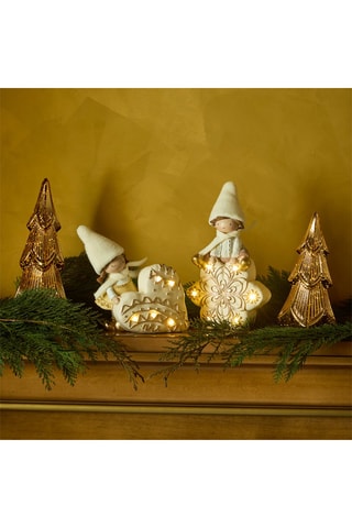 Boneco com estrela LED Pretty - Branco e rosa