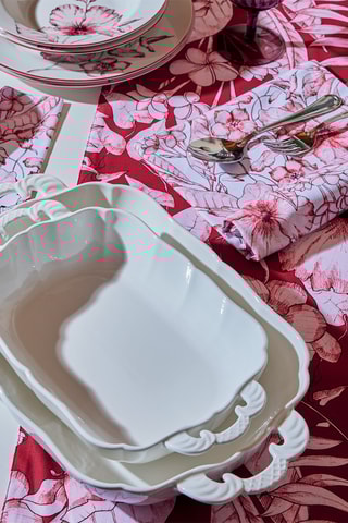 Travessa para forno em porcelana Brigitte - 31 x 19 x 6 cm