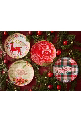 Prato raso em porcelana Natale Snowman - 31 cm