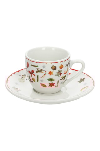 Chávena e pires para café de porcelana - 1 pessoa