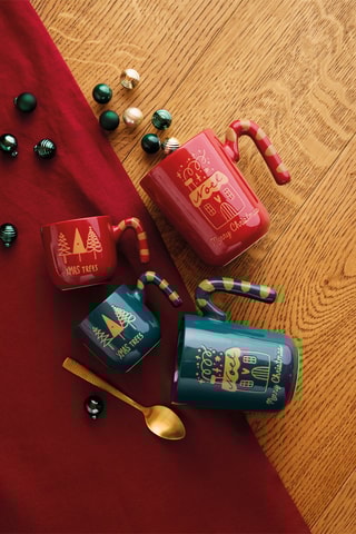 2 chávenas de café em grés Candy Twist - 13 cl