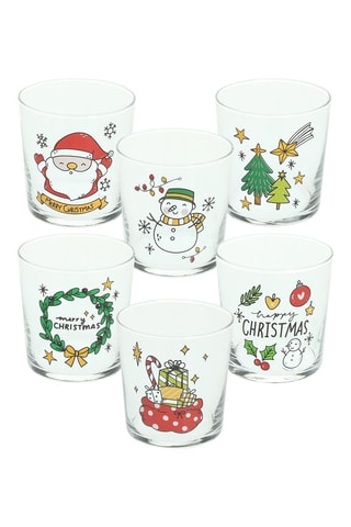 6 copos Happy Xmas - 33 cl