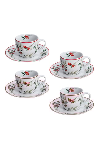 Serviço para chá em porcelana Poema Hollyberry - 4 pessoas