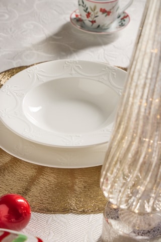 6 pratos rasos em porcelana Bone China - 25 cm