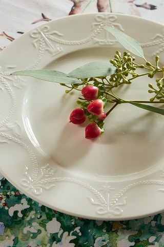 6 pratos rasos em porcelana Bone China - 25 cm