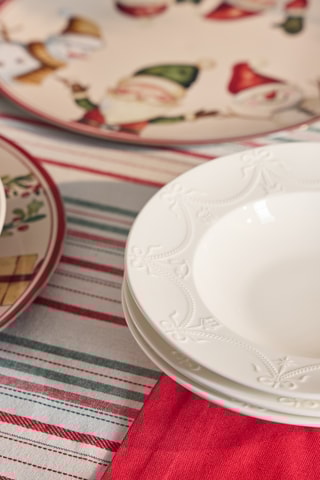 6 pratos rasos em porcelana Bone China - 25 cm