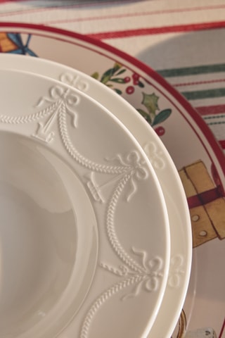 6 pratos rasos em porcelana Bone China - 25 cm