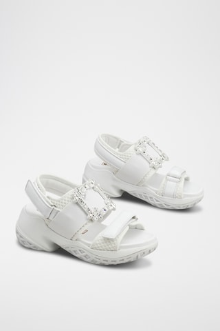 Sandalias de piel con plataforma - Blanco