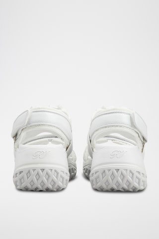 Sandalias de piel con plataforma - Blanco