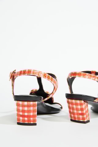 Sandales à talons en cuir - Rouge