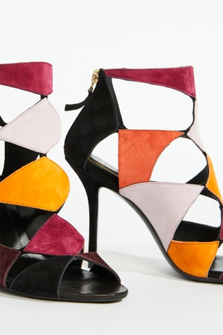 Sandales à talons en nubuck - Noir