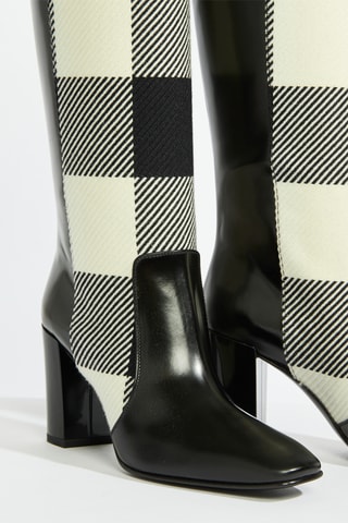 Bottes en cuir et laine - Noir