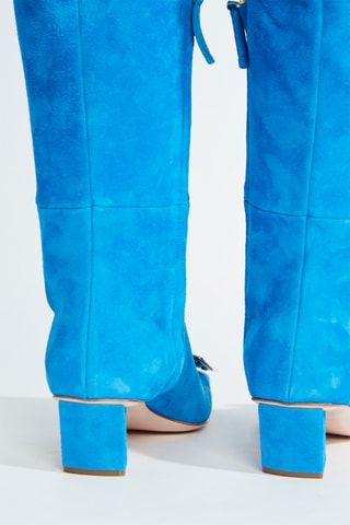 Cuissardes en nubuck - Bleu