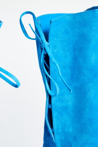 Cuissardes en nubuck - Bleu