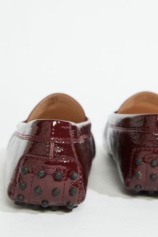 Mocasines con brillo de piel - Burdeos