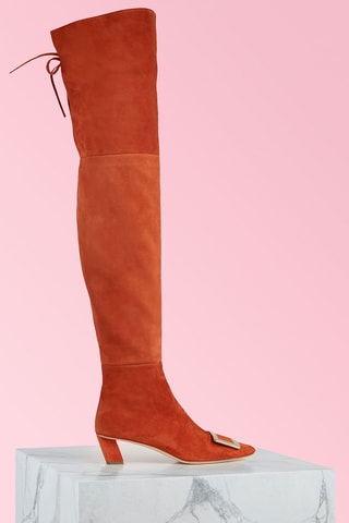 Cuissardes en cuir - Orange