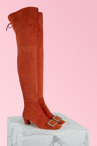 Cuissardes en cuir - Orange