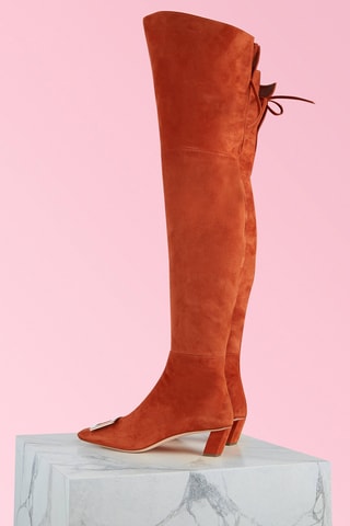 Cuissardes en cuir - Orange