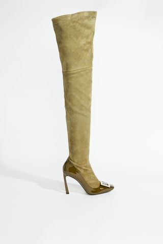 Cuissardes en cuir - Kaki