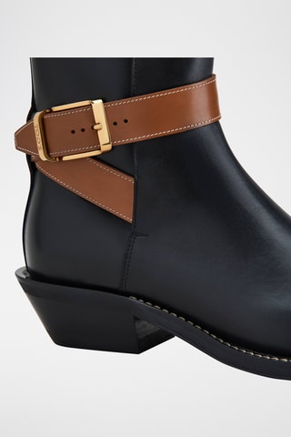 Botines de piel - Negro