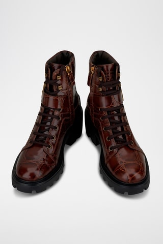 Botines de piel - Marrón