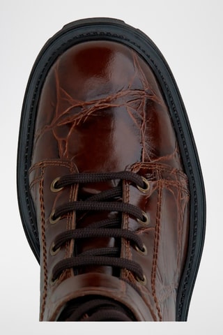 Botines de piel - Marrón