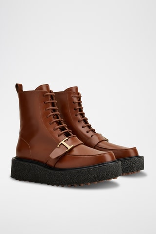 Botines de piel - Marrón