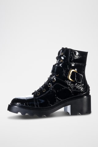 Botines de piel - Negro