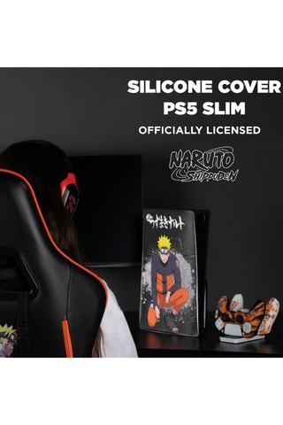 Coque en silicone Naruto Shippuden - Compatibilité PS5 Slim - Noir
