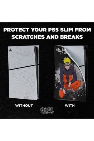 Coque en silicone Naruto Shippuden - Compatibilité PS5 Slim - Noir