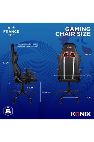 Chaise de bureau gaming Premium FFF - 71 x 120-130 x 54 cm