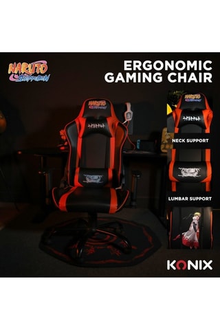 Chaise de bureau gaming Premium Naruto Shippuden - 71 x 120-130 x 54 cm