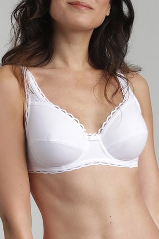 Soutien-gorge en coton biologique Cœur Croisé Féminin- 
Blanc