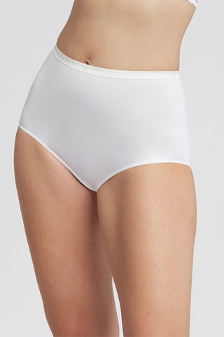 2 culottes taille haute en coton biologique - Blanc