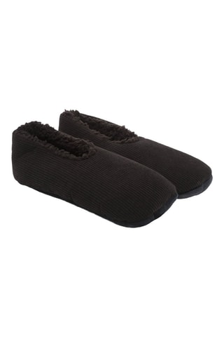 Zapatillas de casa forradas antideslizantes de pana - Negro 