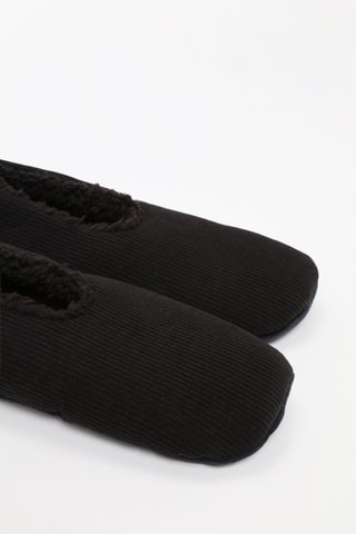 Zapatillas de casa forradas antideslizantes de pana - Negro 