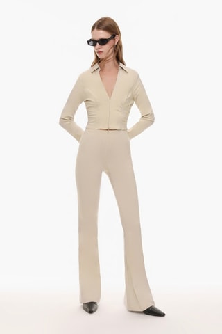 Pantalón flare - Beige