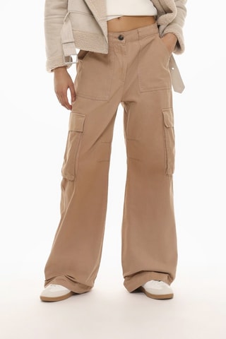Pantalón cargo - Beige