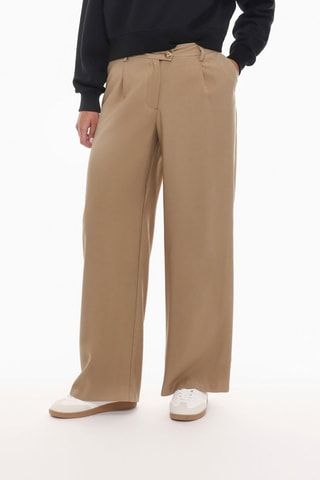 Pantalón wide leg de tiro alto - Marrón claro