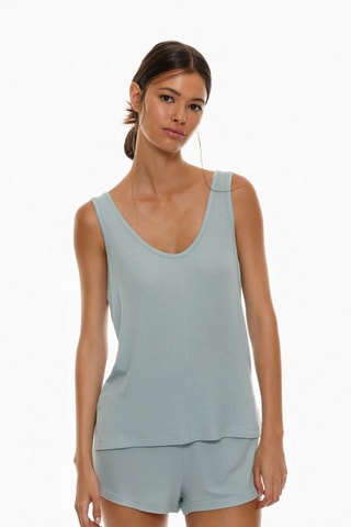 Camiseta de tirantes de pijama - Verde agua