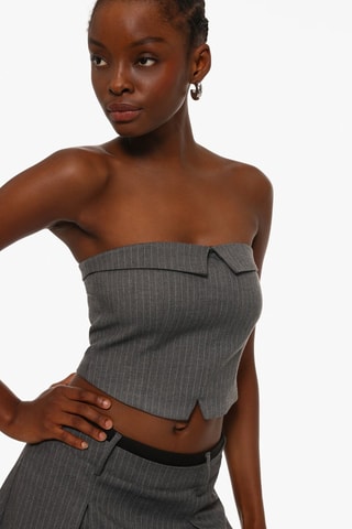 Crop top bustier - Gris oscuro