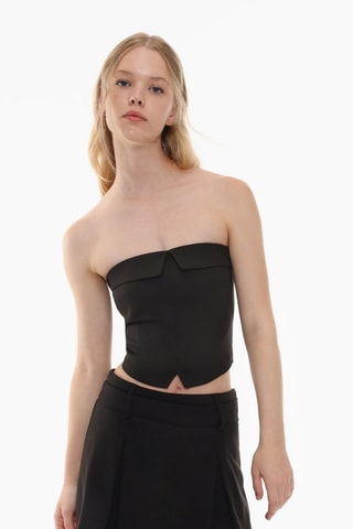 Crop top bustier - Negro